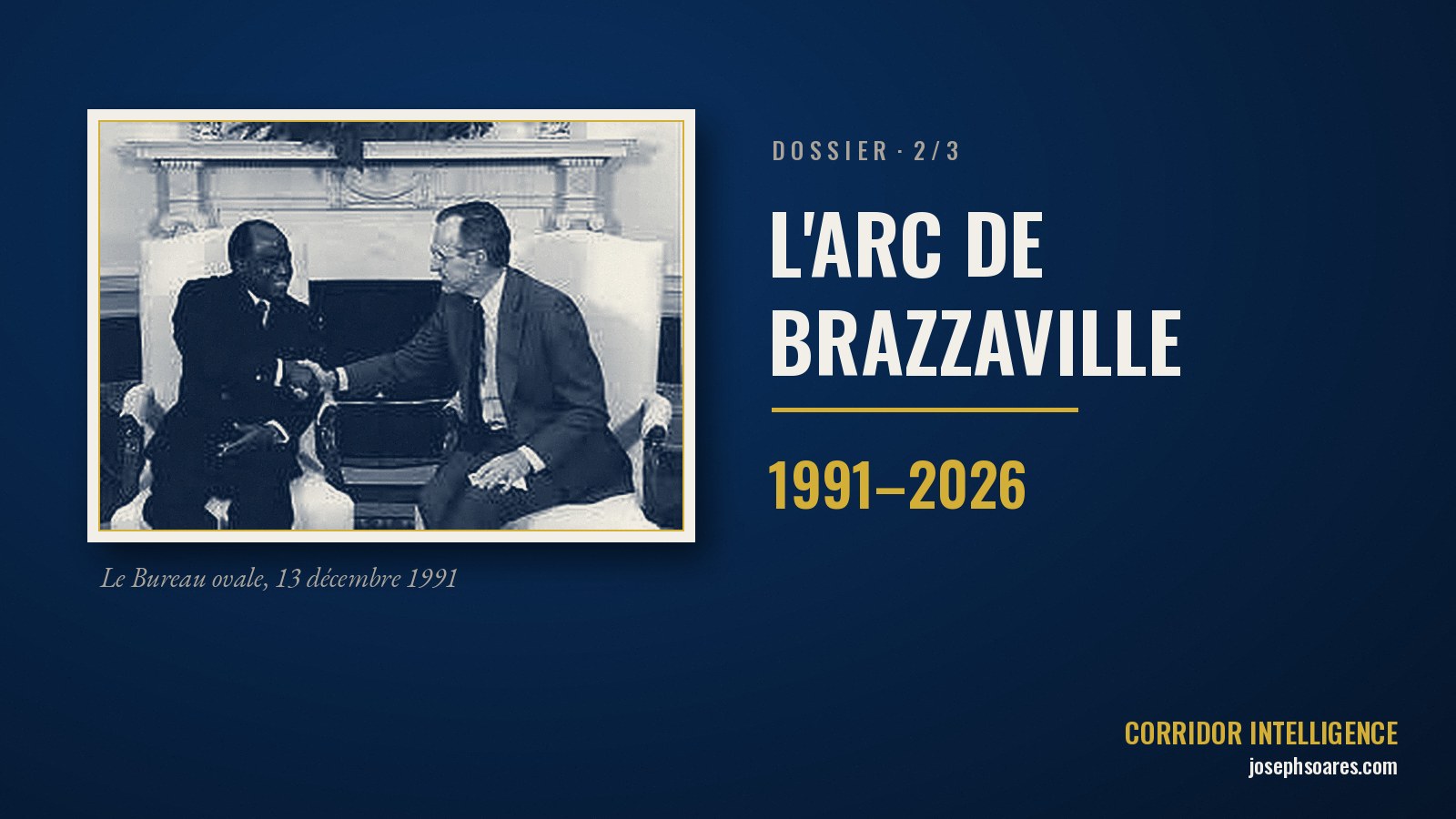 Le Bureau ovale, 13 décembre 1991 — le président Bush reçoit le premier ministre André Milongo