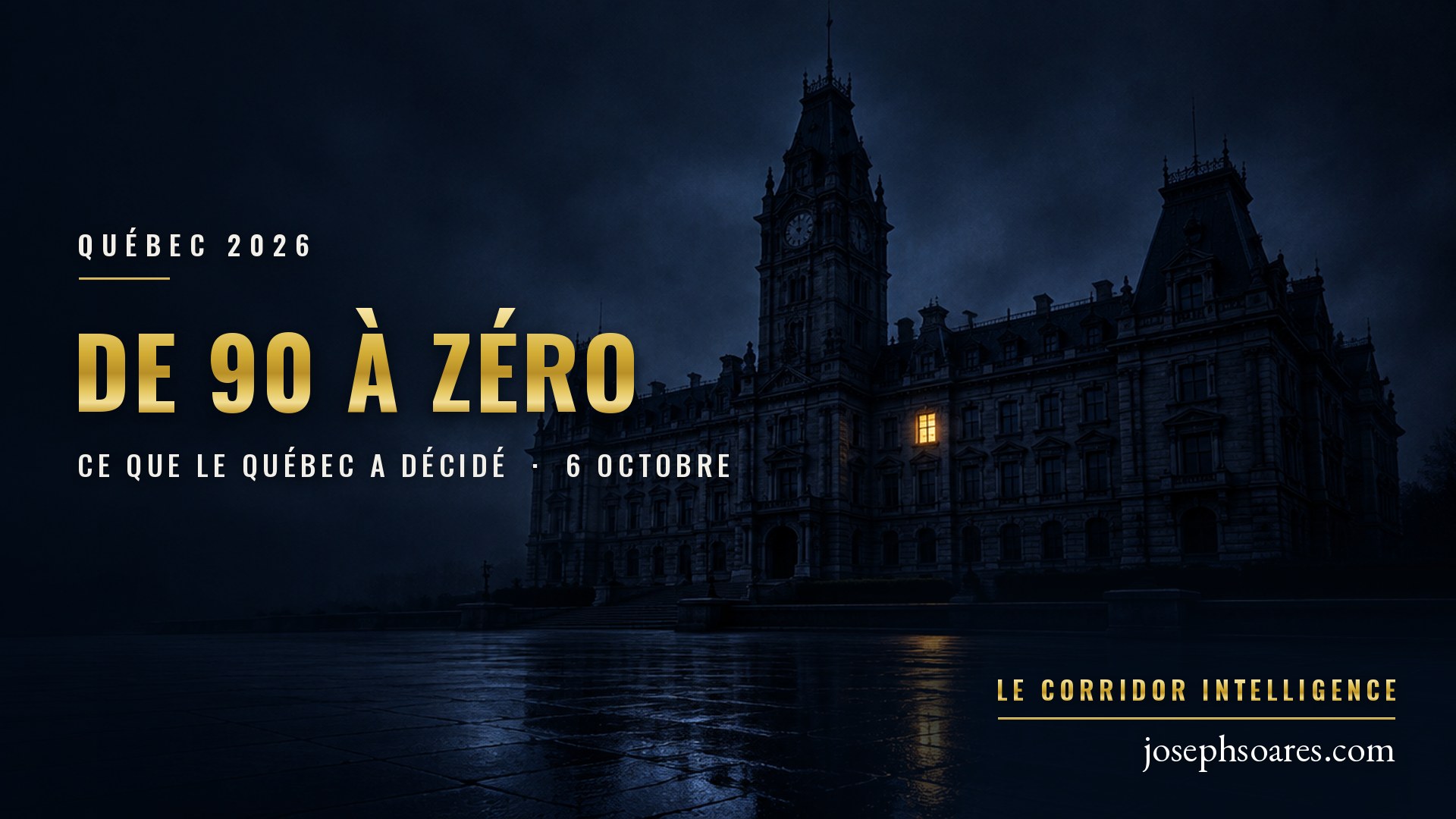 De 90 à zéro : l’Assemblée nationale la nuit, une seule fenêtre éclairée (illustration), Le Corridor Intelligence