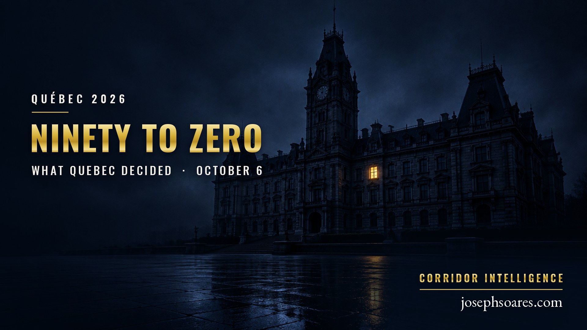 Ninety to zero: the National Assembly at night, one window lit (illustration), Corridor Intelligence